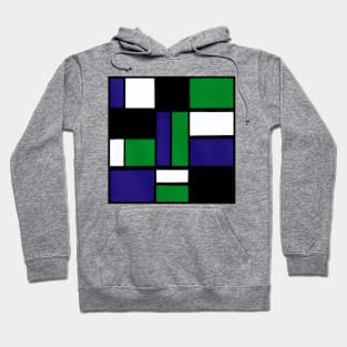 Purple Green Geometric Abstract Acrylic Painting Hoodie